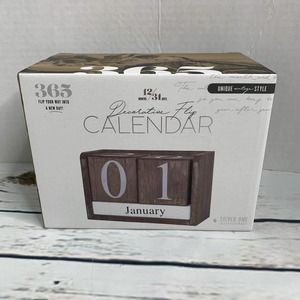New in Box Decorative Wood Calendar